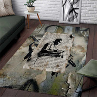Ngugi wa Thiong O Area Rug Graffiti Resist Statement Ink Pen Revolution Fist Literary Activism - Wonder Print Shop
