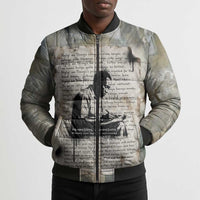 Ngugi wa Thiong O Bomber Puffer Jacket Graffiti Resist Statement Ink Pen Revolution Fist Literary Activism - Wonder Print Shop