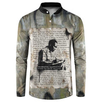 Ngugi wa Thiong O Button Sweatshirt Graffiti Resist Statement Ink Pen Revolution Fist Literary Activism