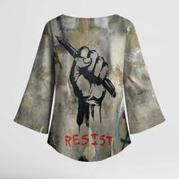 Ngugi wa Thiong O Kimono Sleeve Blouse Graffiti Resist Statement Ink Pen Revolution Fist Literary Activism - Wonder Print Shop