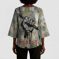 Ngugi wa Thiong O Kimono Sleeve Blouse Graffiti Resist Statement Ink Pen Revolution Fist Literary Activism - Wonder Print Shop
