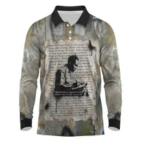 Ngugi wa Thiong O Long Sleeve Polo Shirt Graffiti Resist Statement Ink Pen Revolution Fist Literary Activism - Wonder Print Shop