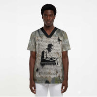 Ngugi wa Thiong O Scrub Top Graffiti Resist Statement Ink Pen Revolution Fist Literary Activism - Wonder Print Shop
