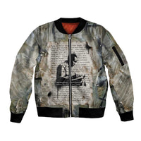Ngugi wa Thiong O Sleeve Zip Bomber Jacket Graffiti Resist Statement Ink Pen Revolution Fist Literary Activism - Wonder Print Shop