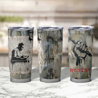 Ngugi wa Thiong O Tumbler Cup Graffiti Resist Statement Ink Pen Revolution Fist Literary Activism - Wonder Print Shop