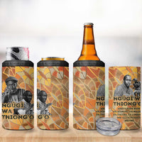 Ngugi wa Thiong O 4 in 1 Can Cooler Tumbler African Literary Icon Portrait Cultural Revival - Wonder Print Shop