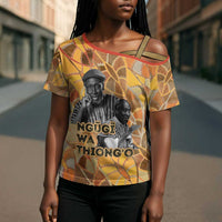 Ngugi wa Thiong O Cross Shoulder Shirt African Literary Icon Portrait Cultural Revival - Wonder Print Shop