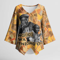 Ngugi wa Thiong O Kimono Sleeve Blouse African Literary Icon Portrait Cultural Revival - Wonder Print Shop
