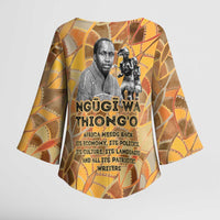 Ngugi wa Thiong O Kimono Sleeve Blouse African Literary Icon Portrait Cultural Revival - Wonder Print Shop