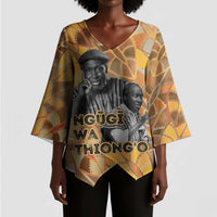 Ngugi wa Thiong O Kimono Sleeve Blouse African Literary Icon Portrait Cultural Revival - Wonder Print Shop