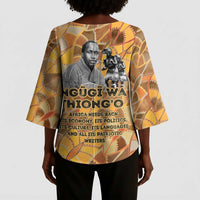 Ngugi wa Thiong O Kimono Sleeve Blouse African Literary Icon Portrait Cultural Revival - Wonder Print Shop