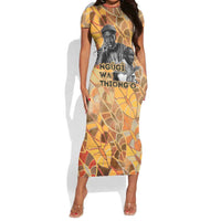 Ngugi wa Thiong O Short Sleeve Bodycon Dress African Literary Icon Portrait Cultural Revival - Wonder Print Shop