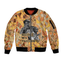 Ngugi wa Thiong O Sleeve Zip Bomber Jacket African Literary Icon Portrait Cultural Revival - Wonder Print Shop