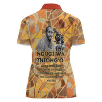 Ngugi wa Thiong O Women Polo Shirt African Literary Icon Portrait Cultural Revival - Wonder Print Shop