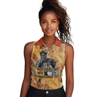 Ngugi wa Thiong O Women Sleeveless Polo Shirt African Literary Icon Portrait Cultural Revival - Wonder Print Shop