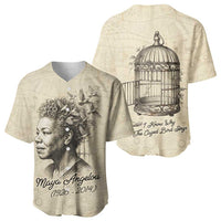 Maya Angelou Baseball Jersey I Know Why The Caged Bird Sings - Wonder Print Shop