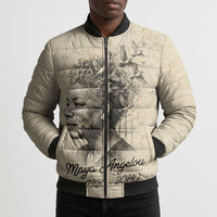 Maya Angelou Bomber Puffer Jacket I Know Why The Caged Bird Sings - Wonder Print Shop