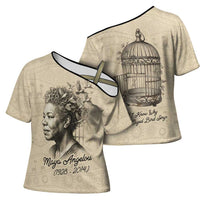 Maya Angelou Cross Shoulder Shirt I Know Why The Caged Bird Sings - Wonder Print Shop
