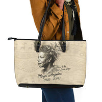 Maya Angelou Leather Tote Bag I Know Why The Caged Bird Sings - Wonder Print Shop