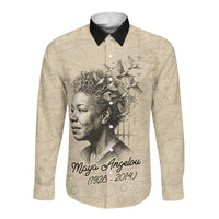 Maya Angelou Long Sleeve Button Shirt I Know Why The Caged Bird Sings - Wonder Print Shop