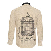 Maya Angelou Long Sleeve Button Shirt I Know Why The Caged Bird Sings - Wonder Print Shop
