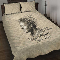 Maya Angelou Quilt Bed Set I Know Why The Caged Bird Sings - Wonder Print Shop