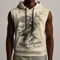 Maya Angelou Sleeveless Hoodie I Know Why The Caged Bird Sings - Wonder Print Shop