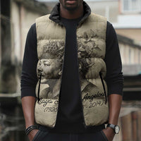 Maya Angelou Sleeveless Puffer Jacket I Know Why The Caged Bird Sings - Wonder Print Shop