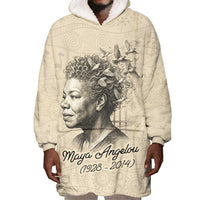 Maya Angelou Wearable Blanket Hoodie I Know Why The Caged Bird Sings - Wonder Print Shop