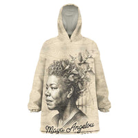 Maya Angelou Wearable Blanket Hoodie I Know Why The Caged Bird Sings - Wonder Print Shop
