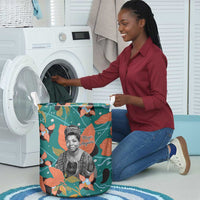 Maya Angelou Laundry Basket Inspirational Quote Design Vibrant Teal and Orange Leaf Motif - Wonder Print Shop