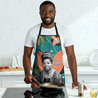 Maya Angelou Apron Inspirational Quote Design Vibrant Teal and Orange Leaf Motif - Wonder Print Shop