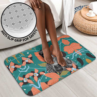Maya Angelou Bathroom Set Inspirational Quote Design Vibrant Teal and Orange Leaf Motif - Wonder Print Shop