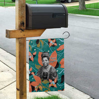 Maya Angelou Garden Flag Inspirational Quote Design Vibrant Teal and Orange Leaf Motif - Wonder Print Shop