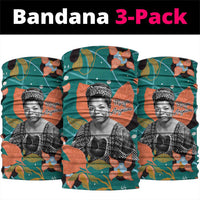 Maya Angelou Neck Gaiter Inspirational Quote Design Vibrant Teal and Orange Leaf Motif - Wonder Print Shop