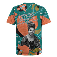 Maya Angelou Rugby Jersey Inspirational Quote Design Vibrant Teal and Orange Leaf Motif - Wonder Print Shop