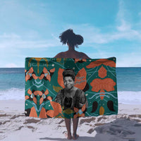 Maya Angelou Sarong Inspirational Quote Design Vibrant Teal and Orange Leaf Motif - Wonder Print Shop