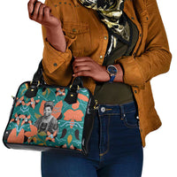 Maya Angelou Shoulder Handbag Inspirational Quote Design Vibrant Teal and Orange Leaf Motif - Wonder Print Shop