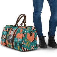 Maya Angelou Travel Bag Inspirational Quote Design Vibrant Teal and Orange Leaf Motif - Wonder Print Shop