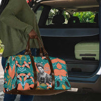 Maya Angelou Travel Bag Inspirational Quote Design Vibrant Teal and Orange Leaf Motif - Wonder Print Shop