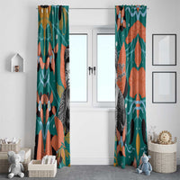 Maya Angelou Window Curtain Inspirational Quote Design Vibrant Teal and Orange Leaf Motif - Wonder Print Shop