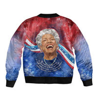 Maya Angelou Bomber Jacket Inspirational Life Mission Quote Celebration of Joy Passion and Compassion - Wonder Print Shop