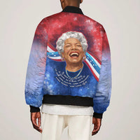 Maya Angelou Bomber Jacket Inspirational Life Mission Quote Celebration of Joy Passion and Compassion - Wonder Print Shop