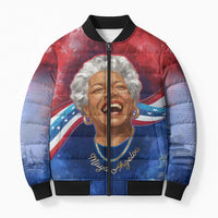 Maya Angelou Bomber Puffer Jacket Inspirational Life Mission Quote Celebration of Joy Passion and Compassion - Wonder Print Shop