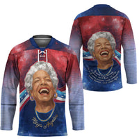 Maya Angelou Hockey Jersey Inspirational Life Mission Quote Celebration of Joy Passion and Compassion - Wonder Print Shop