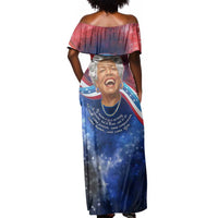 Maya Angelou Off Shoulder Maxi Dress Inspirational Life Mission Quote Celebration of Joy Passion and Compassion - Wonder Print Shop