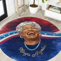 Maya Angelou Round Carpet Inspirational Life Mission Quote Celebration of Joy Passion and Compassion - Wonder Print Shop