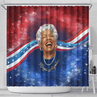 Maya Angelou Shower Curtain Inspirational Life Mission Quote Celebration of Joy Passion and Compassion - Wonder Print Shop