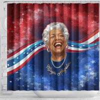 Maya Angelou Shower Curtain Inspirational Life Mission Quote Celebration of Joy Passion and Compassion - Wonder Print Shop