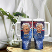 Maya Angelou Tumbler With Handle Inspirational Life Mission Quote Celebration of Joy Passion and Compassion - Wonder Print Shop